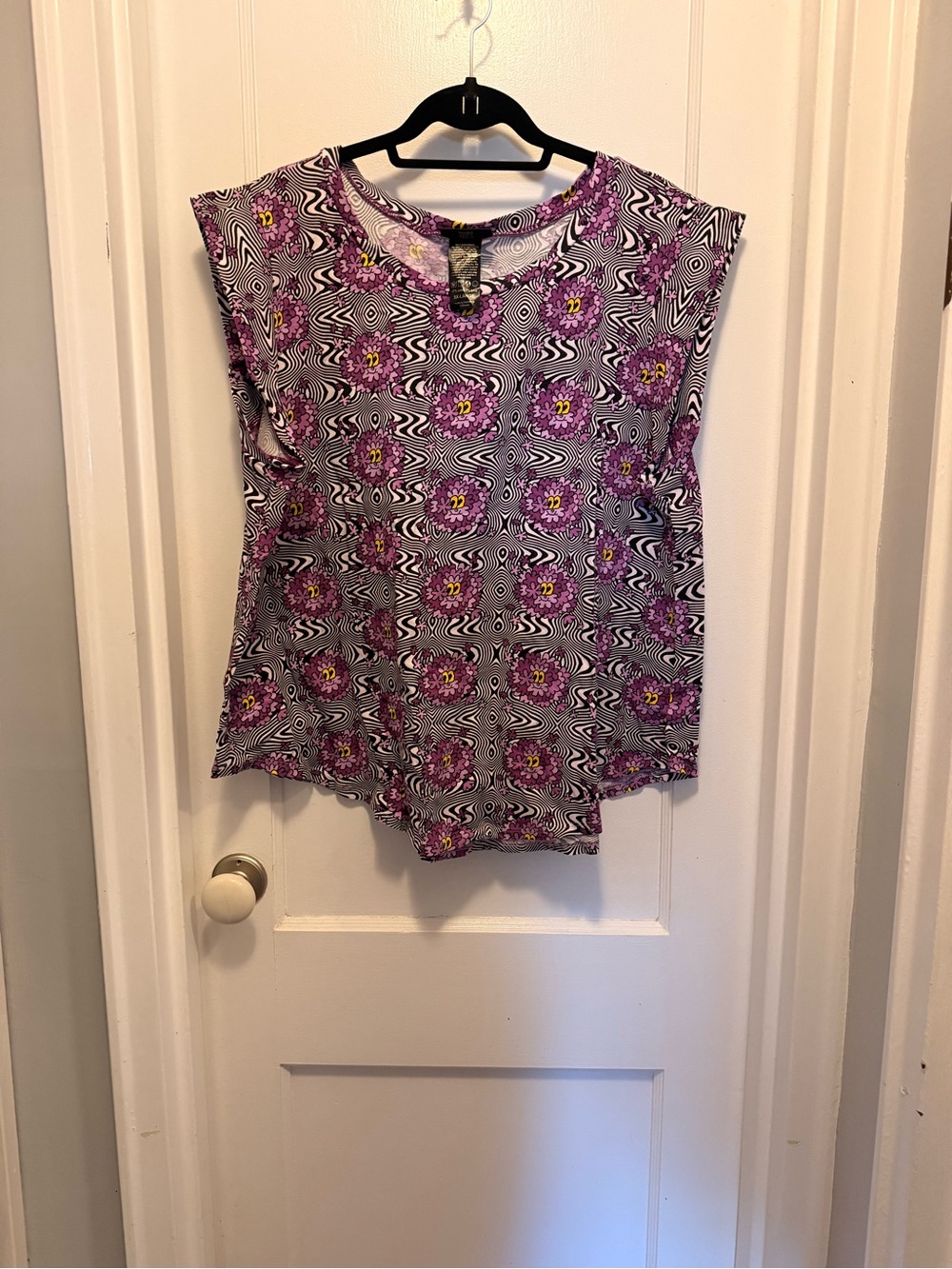 Nooworks Purple Floral Geometric Sleeveless Tank Top